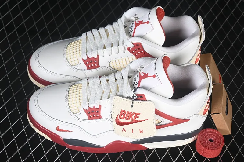 All Categories Air Jordan Jordan Series Basketball Shoes Air Jordan 4 LJR Version Nigel Sylvester x Air Jordan 4 Retro "Brick After Brick" AJ4 Joe 4 White Red Urine Stains 2.0 IQ8055-100